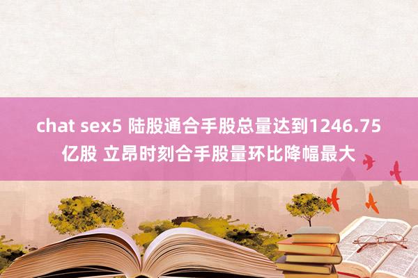 chat sex5 陆股通合手股总量达到1246.75亿股 立昂时刻合手股量环比降幅最大