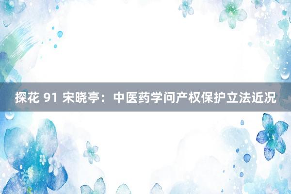 探花 91 宋晓亭：中医药学问产权保护立法近况