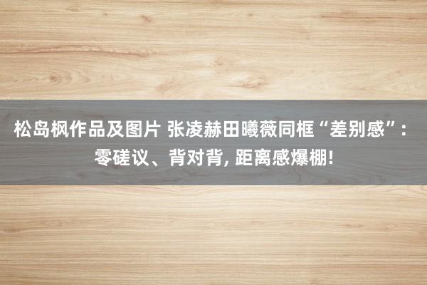 松岛枫作品及图片 张凌赫田曦薇同框“差别感”: 零磋议、背对背, 距离感爆棚!